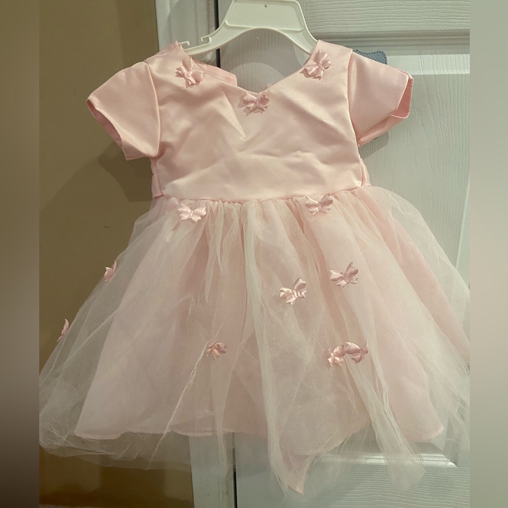 Ya Ya Fairies pink flower girl/wedding dress size 9 months
